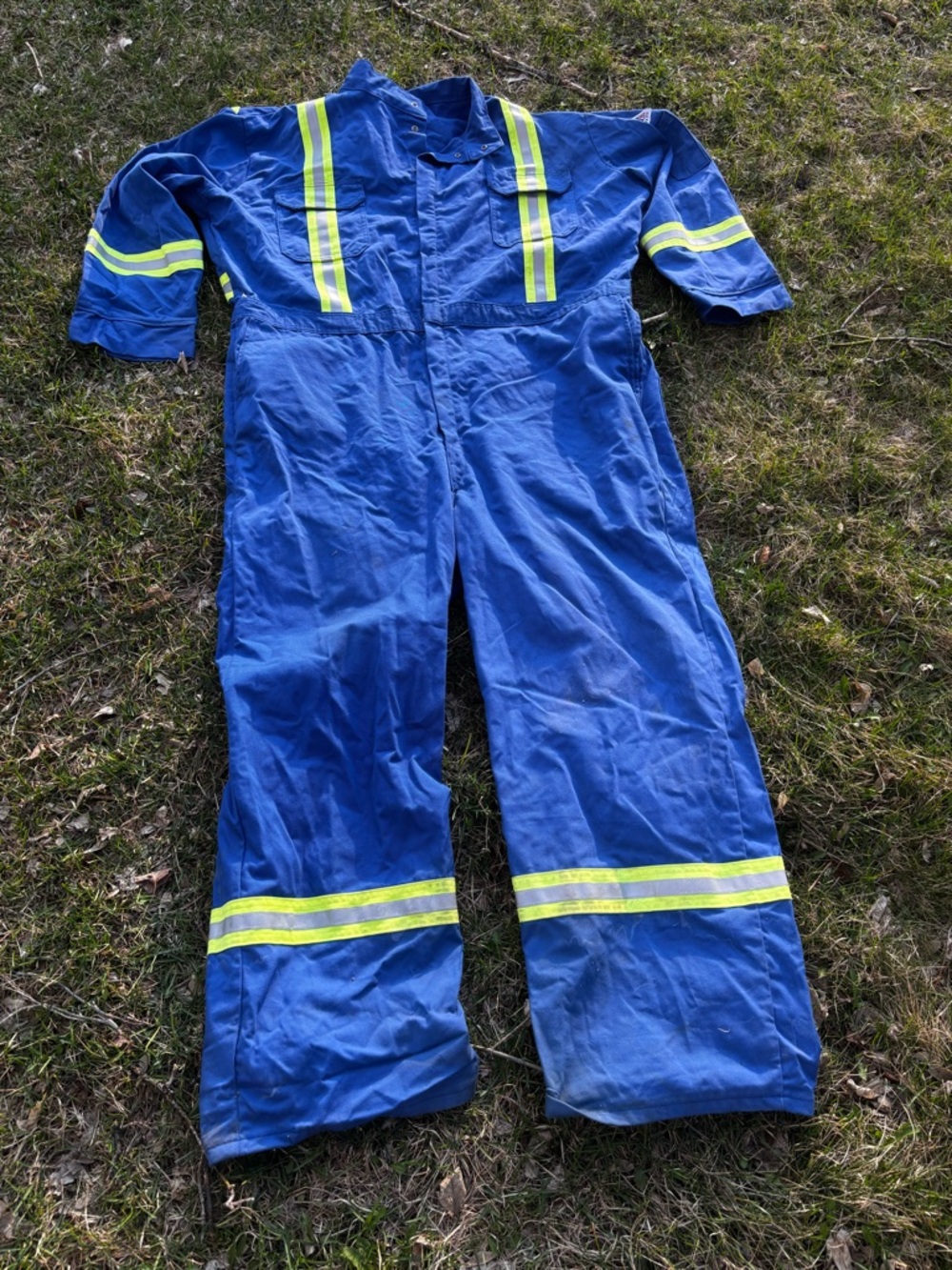 Mens Blue Reflective Fire Coverall Pants